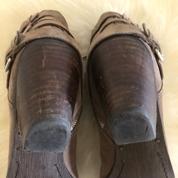 Sam Edelman Lucca Four Buckle Suede Block Heel Booties - Picture 8 of 8